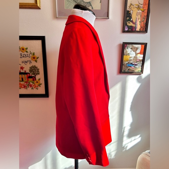 Vintage Pendleton Red Wool Blazer USA Made 100% Virgin Wool 80s 90s Size M - Picture 12 of 13